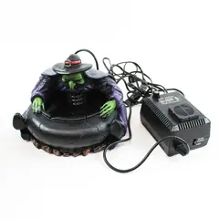 KidKis Products Vintage Halloween Witch Cauldron Lighted Spooky Fog Decor w Box