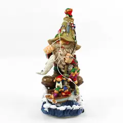 Fishing Santa Musical Figurine Holiday Collectible 9762582 