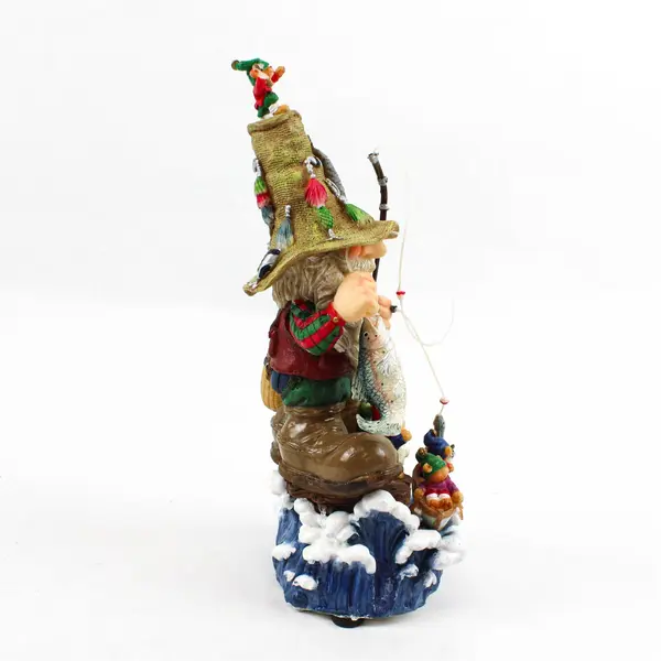 Fishing Santa Musical Figurine Holiday Collectible 9762582 