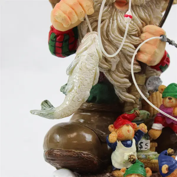 Fishing Santa Musical Figurine Holiday Collectible 9762582 