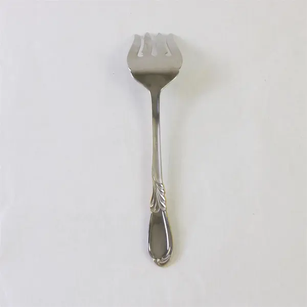 18/8 Stainless Solid Meat Serving Fork in the Pattern Linda Gold by Retroneu