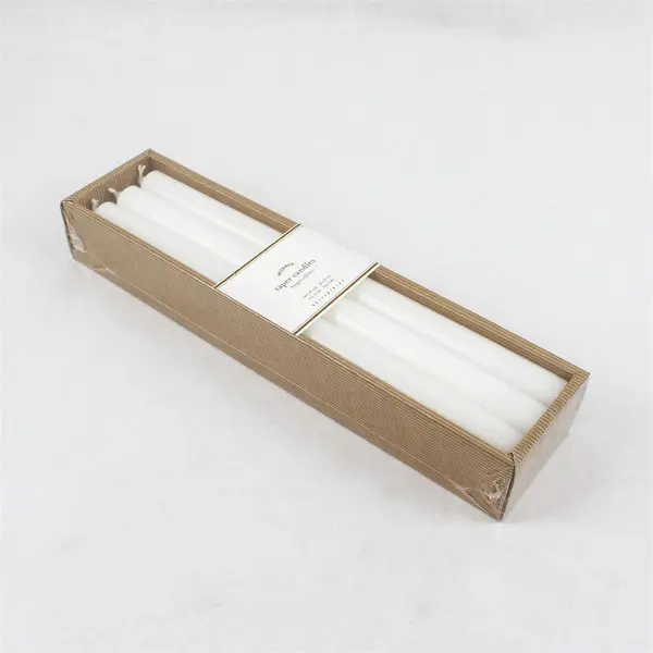Pottery Barn Boxed Set Of 6 White Taper Candles 11.5in