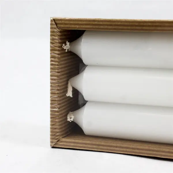 Pottery Barn Boxed Set Of 6 White Taper Candles 11.5in