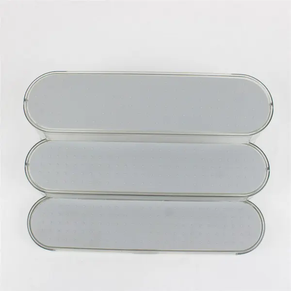 Madesmart 80016 Three Level Kitchen Shelf Organizer Clear Gray Silicone Pads