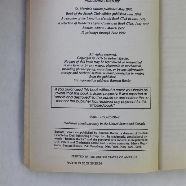 Tisha Robert Specht Bantam Paperback 1977 Vintage