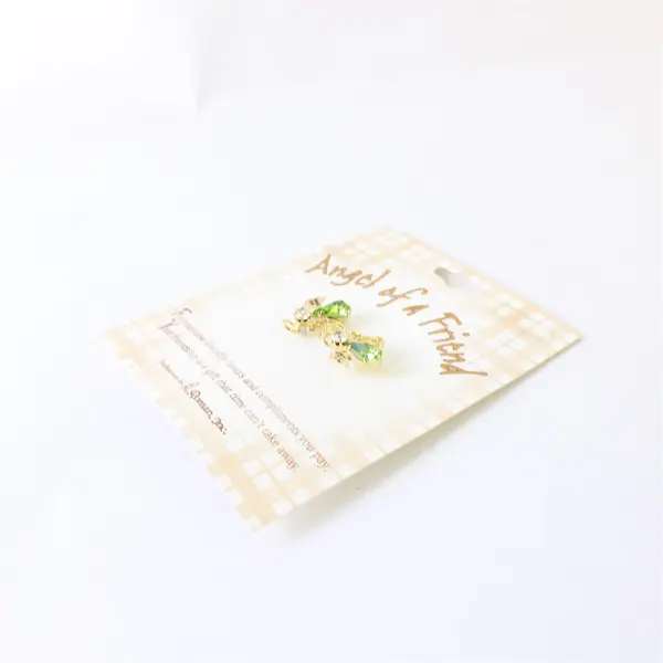 Roman Inc Angel of a Friend 2-Pin Set Green Stone NWT