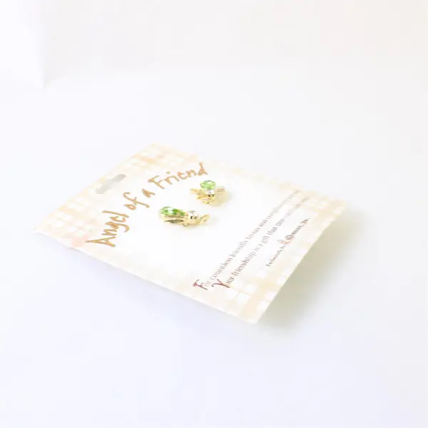 Roman Inc Angel of a Friend 2-Pin Set Green Stone NWT