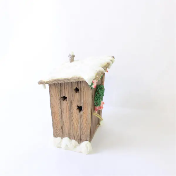 Enesco Mary Mary Had A Farm Cow Christmas Outhouse Musical Resin Figurine NIB