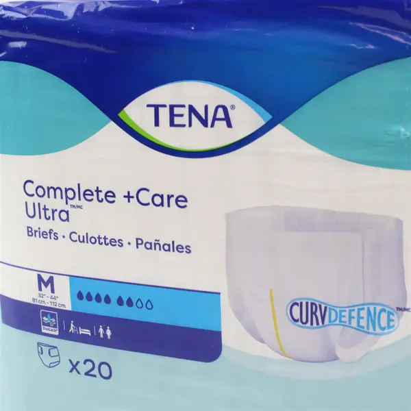 Pack of 20 Tena Complete +Care Ultra Incontinence Briefs Size Medium