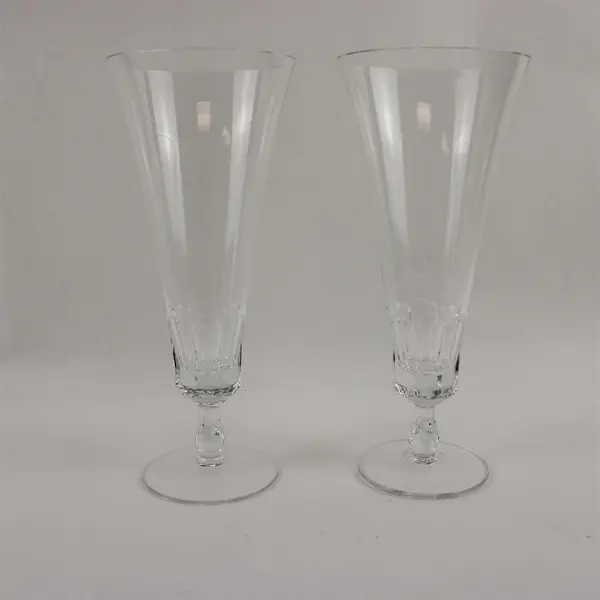 Lot of 2 RCR 70's Vintage Crystal Champagne Flutes Clear