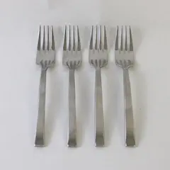 Four 18/10 Stainless Royce Salad Forks By Reed and Barton