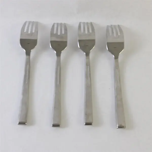 Four 18/10 Stainless Royce Salad Forks By Reed and Barton
