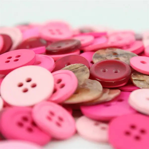 Lot of Assorted Pink & Red Sewing Buttons Craft Repair Collectible