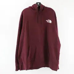 North Face Hoodie Mens 2XL Maroon Logo Pullover Sweatshirt