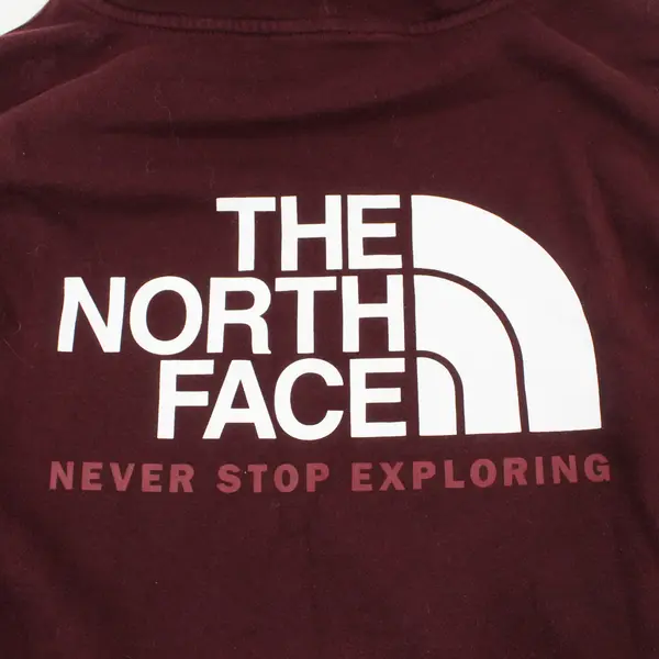 North Face Hoodie Mens 2XL Maroon Logo Pullover Sweatshirt