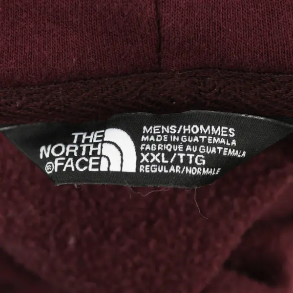 North Face Hoodie Mens 2XL Maroon Logo Pullover Sweatshirt