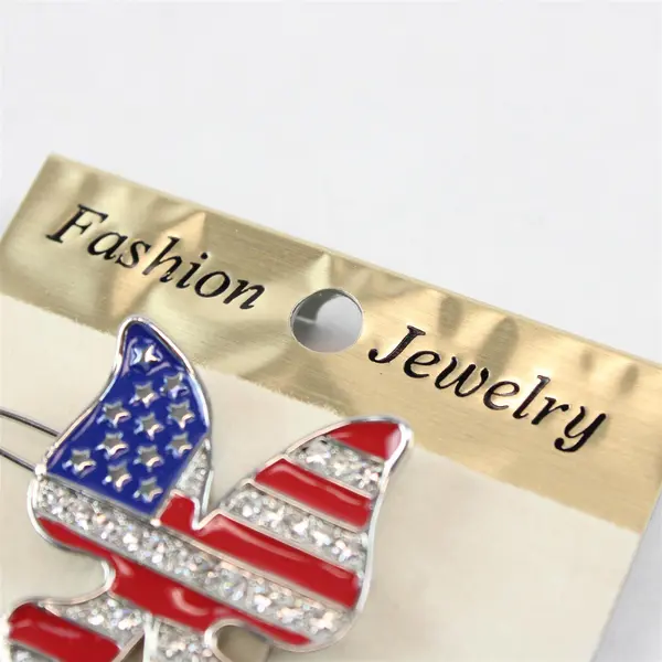 Lot of 2 USA Flag Butterfly Hair Barrettes Fashion Jewelry Pre-Owned