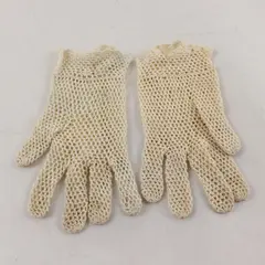  Vintage Girls' Off-White Crocheted Gloves