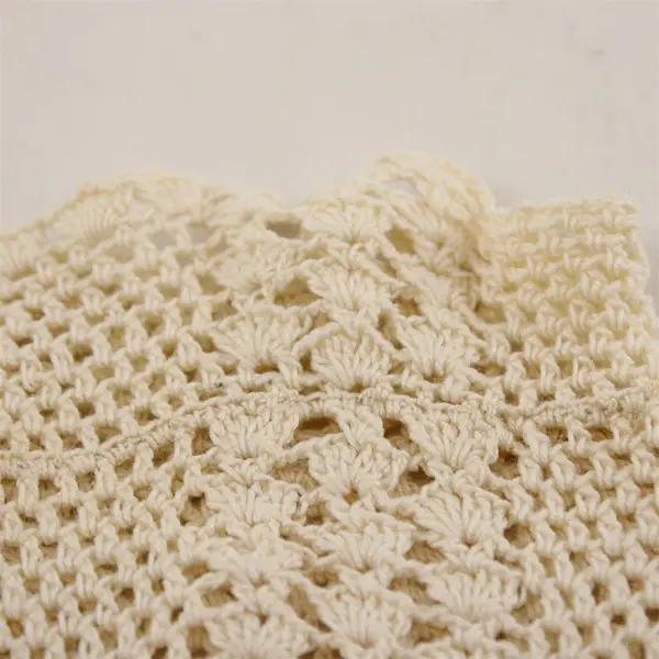  Vintage Girls' Off-White Crocheted Gloves