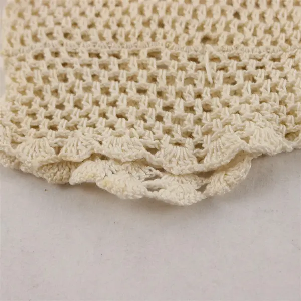  Vintage Girls' Off-White Crocheted Gloves