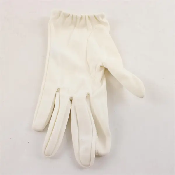 Miss Aris White Stretch Nylon Gloves Faux Pearls