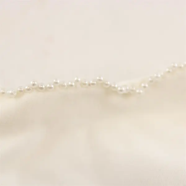 Miss Aris White Stretch Nylon Gloves Faux Pearls