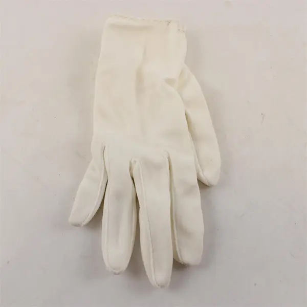 Miss Aris White Stretch Nylon Gloves Eyelet Trim