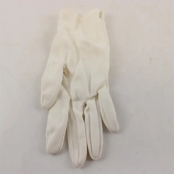 Miss Aris White Stretch Nylon Gloves Eyelet Trim