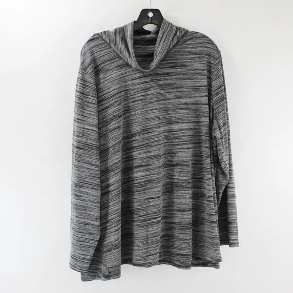 MarlaWynne Women's Size 2X Cowl Neck Long Sleeve Gray Pullover Top