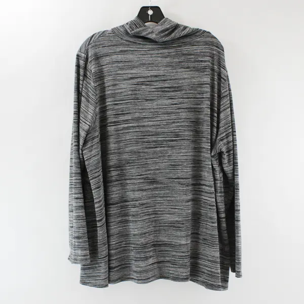 MarlaWynne Women's Size 2X Cowl Neck Long Sleeve Gray Pullover Top
