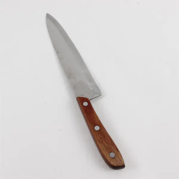 Vintage Japanese KitchenDelite 9in Stainless Steel Kitchen Knife Wood Handle