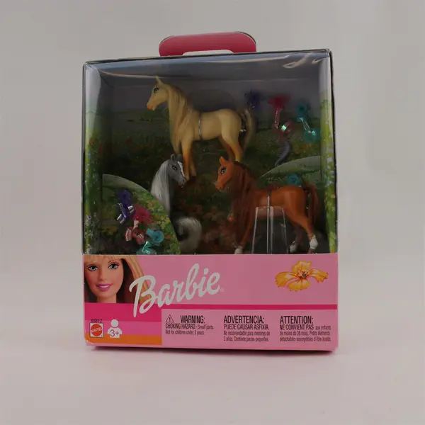 Mattel Barbie Mini Horse Trio Cream Brown Gray Magnificent Manes New In Box