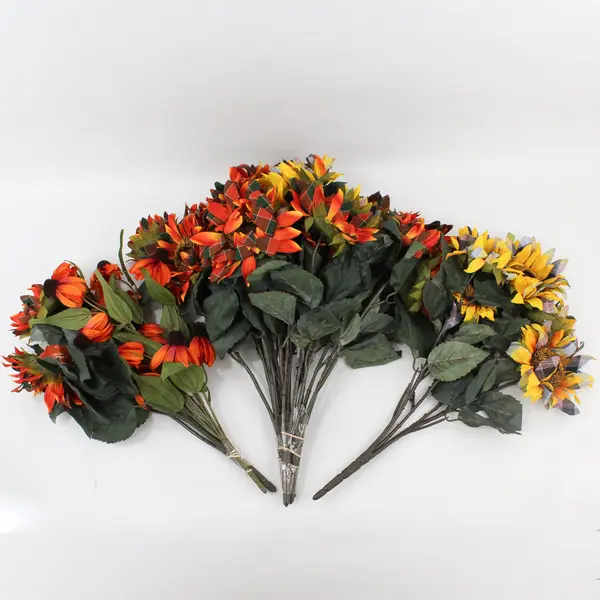 Lot of 3 Blooming Autumn Artificial Bouquets Indoor Floral Decor