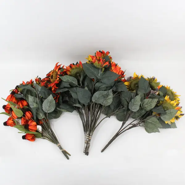 Lot of 3 Blooming Autumn Artificial Bouquets Indoor Floral Decor