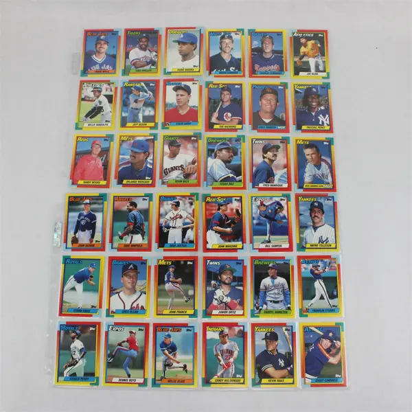 Lot of 72 TOPPS Baseball Trading Cards 1990