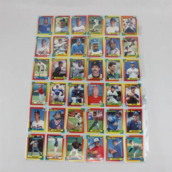 Lot of 72 TOPPS Baseball Trading Cards 1990