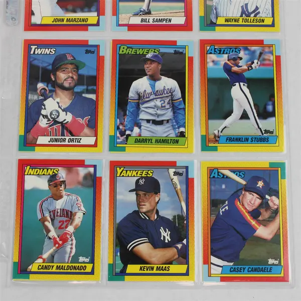 Lot of 72 TOPPS Baseball Trading Cards 1990