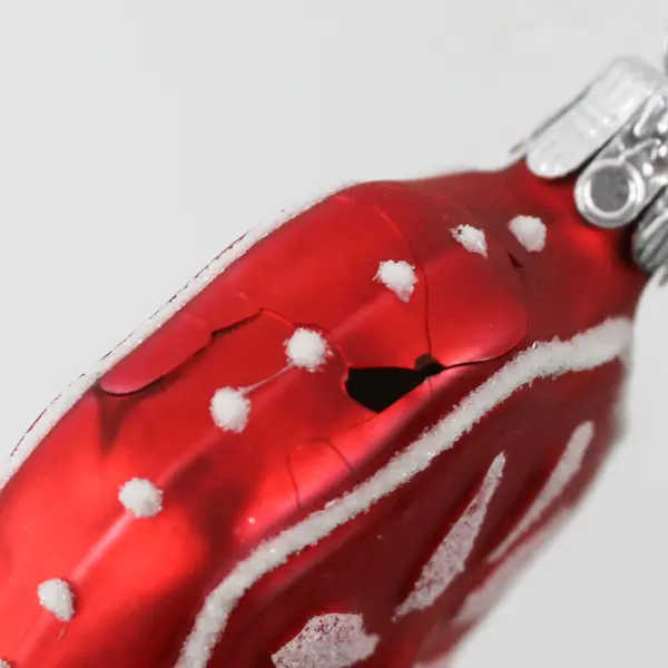 Lot of 2 Dept 56 Small Round Red Christmas  Ornaments 