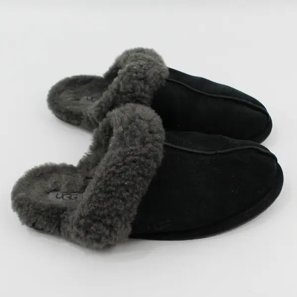 UGG Coquette Slide Slippers Women's Size 9 Black Lamb Fur