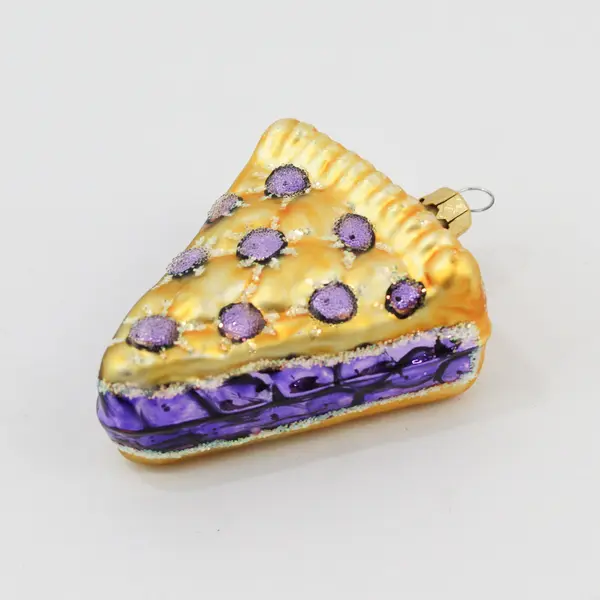 Vintage Blueberry Pie Slice Glass Ornament Good Condition
