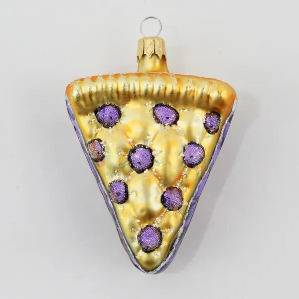 Vintage Blueberry Pie Slice Glass Ornament Good Condition