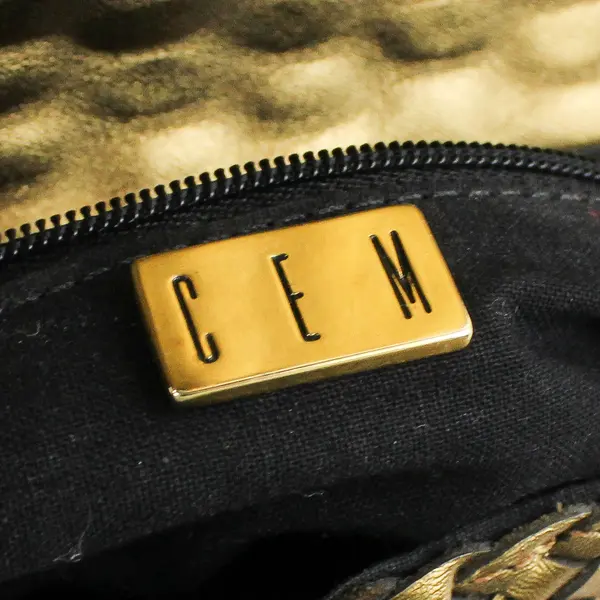 CEM Silver and Gold Braided Faux Leather Crossbody Purse