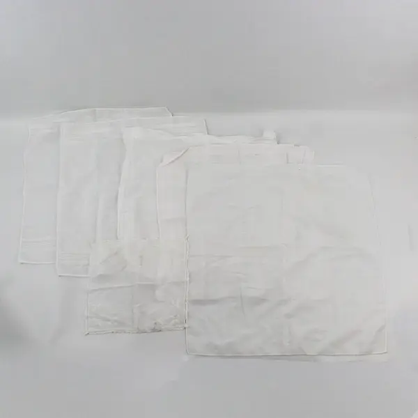 Lot of 6 Vintage White Handkerchiefs DIY Fabric Upcycling 