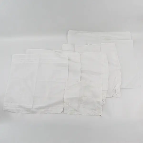 Lot of 6 Vintage White Handkerchiefs DIY Fabric Upcycling 