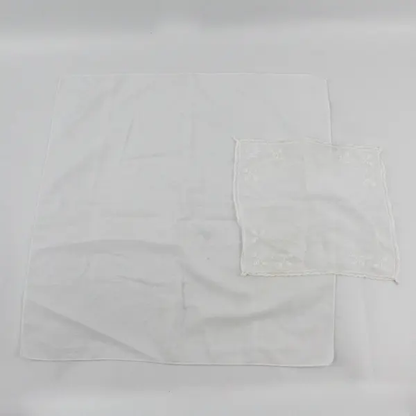 Lot of 6 Vintage White Handkerchiefs DIY Fabric Upcycling 