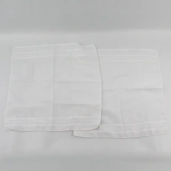 Lot of 6 Vintage White Handkerchiefs DIY Fabric Upcycling 