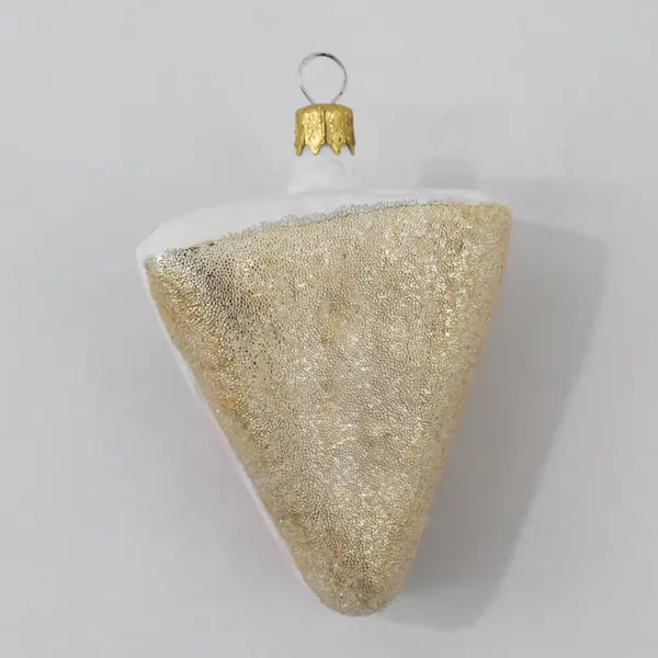 Vintage Kurt Adler Strawberry Cheesecake Slice Ornament Red Gold White Good