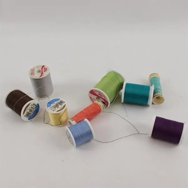 Lot of 9 Assorted Color Sewing Thread Spools Pre-Owned
