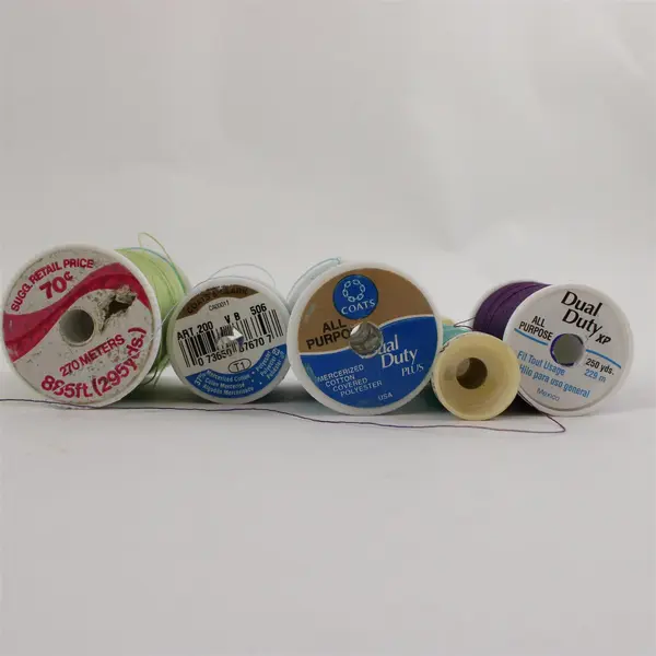 Lot of 9 Assorted Color Sewing Thread Spools Pre-Owned
