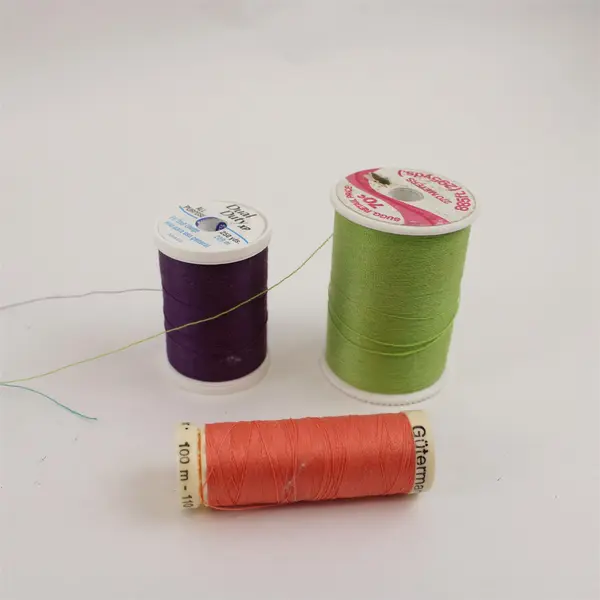 Lot of 9 Assorted Color Sewing Thread Spools Pre-Owned